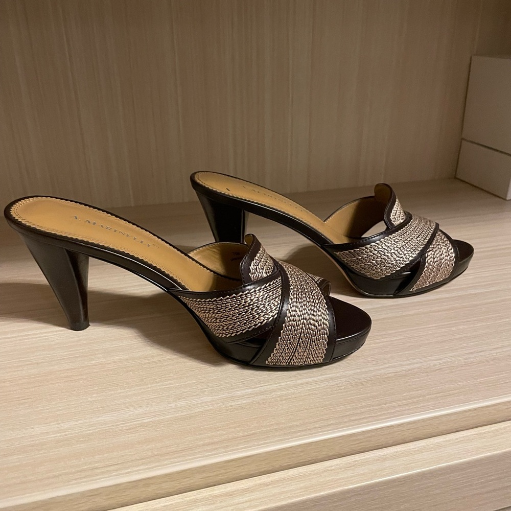 A. Marinelli stitched fabric sandal